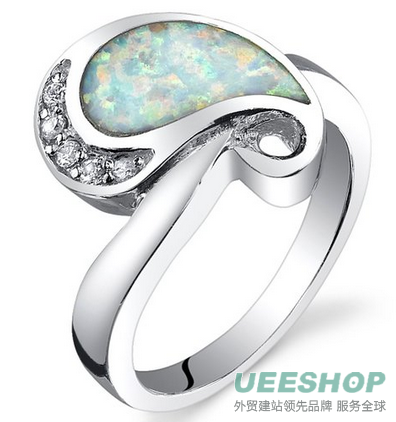 Spiral Red Fire Created Opal Ring, Available