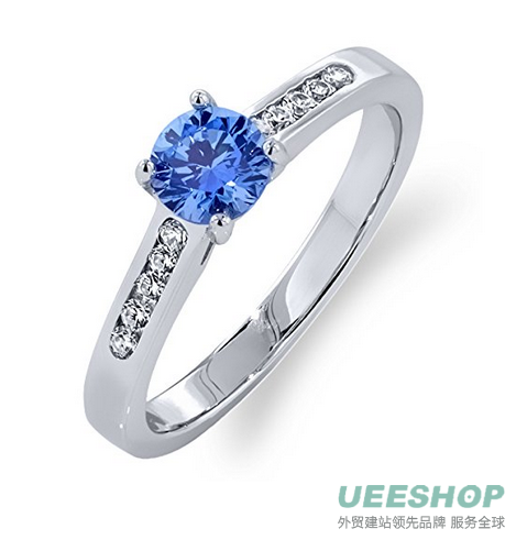 1.76 Ct Fancy Blue 925 Sterling Silver Ring Made With Swarovski Zirconia