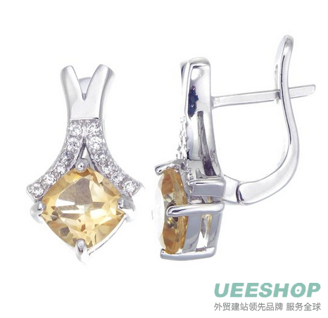 Sterling Silver Cushion Cut Gemstone Earrings (1.30 CT)