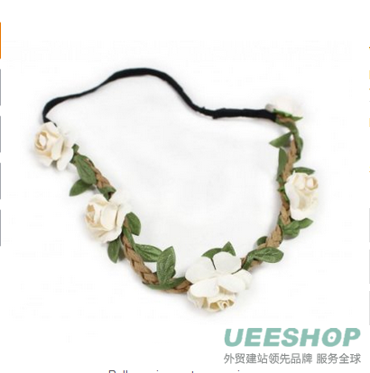 Fashionwu Women Boho Flower Hairband Party Wedding Headbands Beige