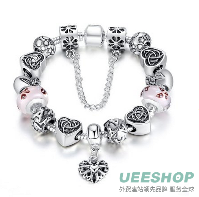 Bamoer Christmas New Arrival Bracelets Big Sale !! Bamoer Fashion Unisex Lover Sisters Bracelet Men Women Luxury Beads Bangles Jewelry Gift (21cm, YLP