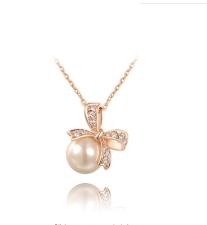 USABride Cubic Zirconia & Simulated Pearl Drop Necklace & Earrings Jewelry Set, Bridal Accessory 1578