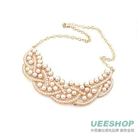 Chopmall® Europe and elegant boutique Korean wild temperament luxury genuine pearl false collar short necklace N342