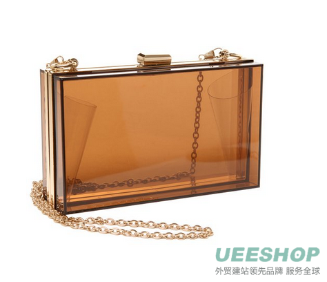 MG Collection Vive Designer Inspired Clear Hardcase Box Style Evening Purse