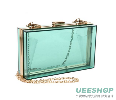 MG Collection Vive Designer Inspired Clear Hardcase Box Style Evening Purse