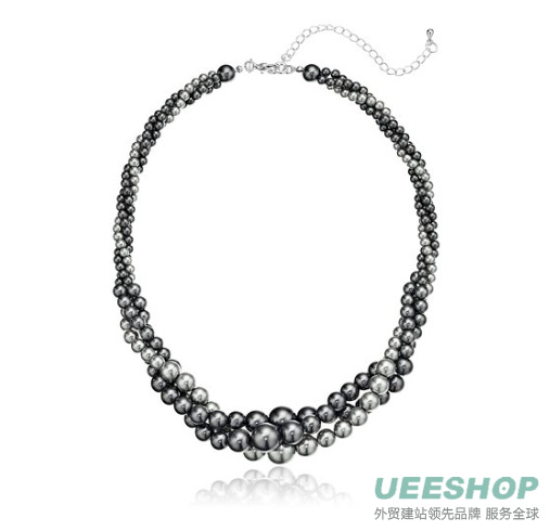 Colored Simulated Three Strand Twisted Pearl Necklace, 18