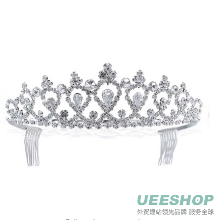 Bling Jewelry Bridal Tiara Victorian Style Teardrop Rhinestones Silver Plated