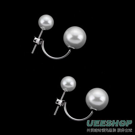 ANDI ROSE Fashion Jewelry 925 Sterling Silver Double Pearl Hoop Stud Earrings for Women Girls