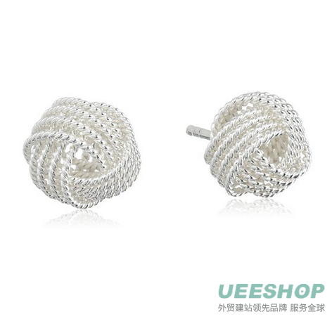 Sterling Silver Twisted Love Knot Stud Earrings