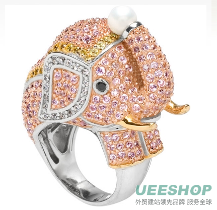 Zoelle's Pink Elephant Cocktail Ring - Sterling Silver