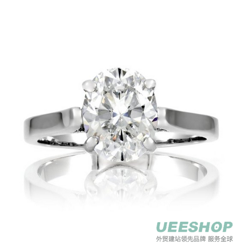 Cubic Zirconia Oval Cut Solitaire Engagement Ring