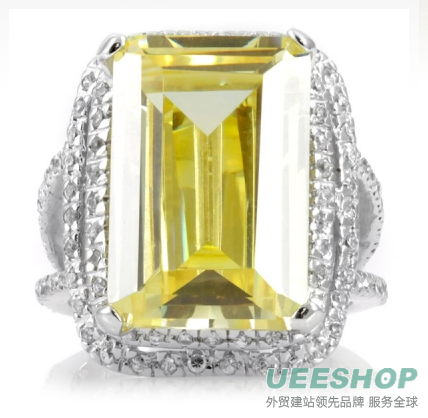 Ashlie's CZ Cocktail Ring - Canary