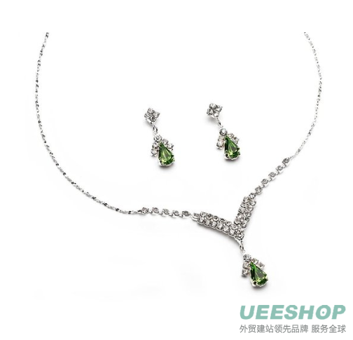 USABride Rhinestone Drop Necklace &amp; Earring Set Jewelry 1223
