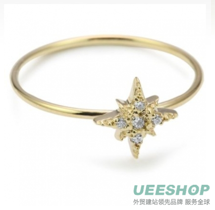 Mizuki 14k Ring 14k Charm Starburst Diamond Sm. .05Ct, Size 7