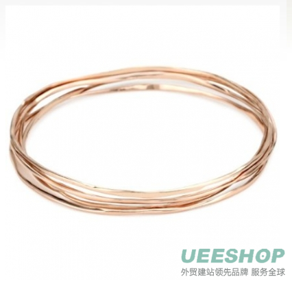 gorjana "G" High Shine Finish Rose Gold Bangle