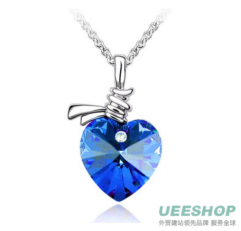 KATGI White Gold Plated Rhinestone Colorful Flash Drill Phoenix Crystal Pendant Necklace